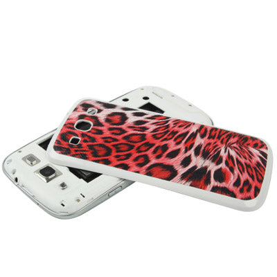 For Galaxy SIII / i9300 Leopard Leather Skin  Battery Cover with
