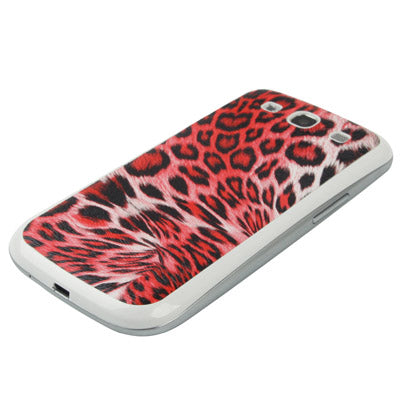 For Galaxy SIII / i9300 Leopard Leather Skin  Battery Cover with