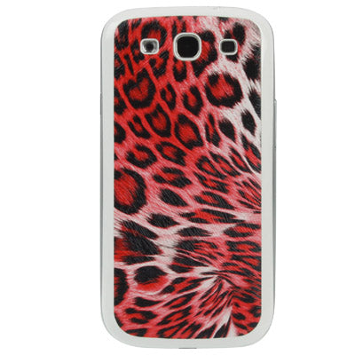 For Galaxy SIII / i9300 Leopard Leather Skin  Battery Cover with