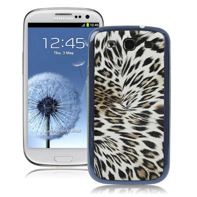 For Galaxy SIII / i9300 Leopard Leather Skin  Battery Cover with