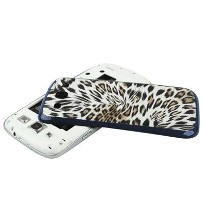 For Galaxy SIII / i9300 Leopard Leather Skin  Battery Cover with