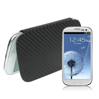 For Galaxy SIII / i9300, Black Carbon Fiber Skin Style (Front + Back)  Battery Cover (Black)