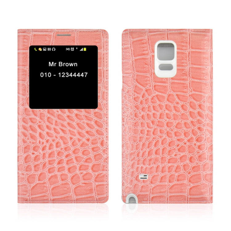 For Galaxy Note 4 Horizontal Flip Leather Case + Plastic  Back Cover with Call Display ID