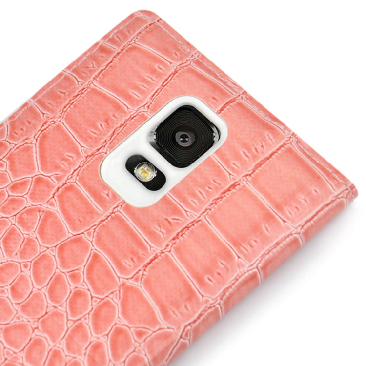 For Galaxy Note 4 Horizontal Flip Leather Case + Plastic  Back Cover with Call Display ID