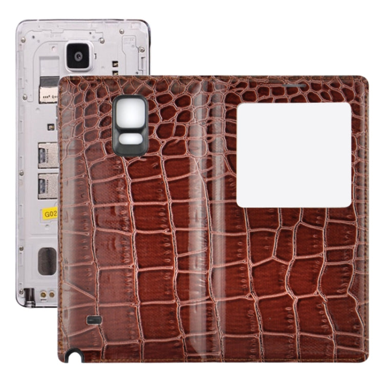 For Galaxy Note 4 Horizontal Flip Leather Case + Plastic  Back Cover with Call Display ID