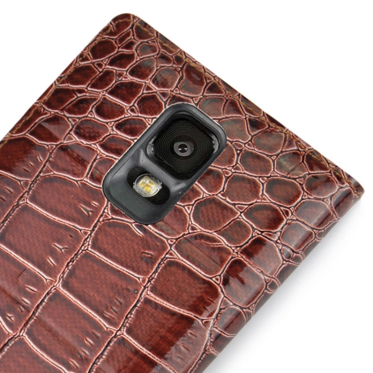 For Galaxy Note 4 Horizontal Flip Leather Case + Plastic  Back Cover with Call Display ID