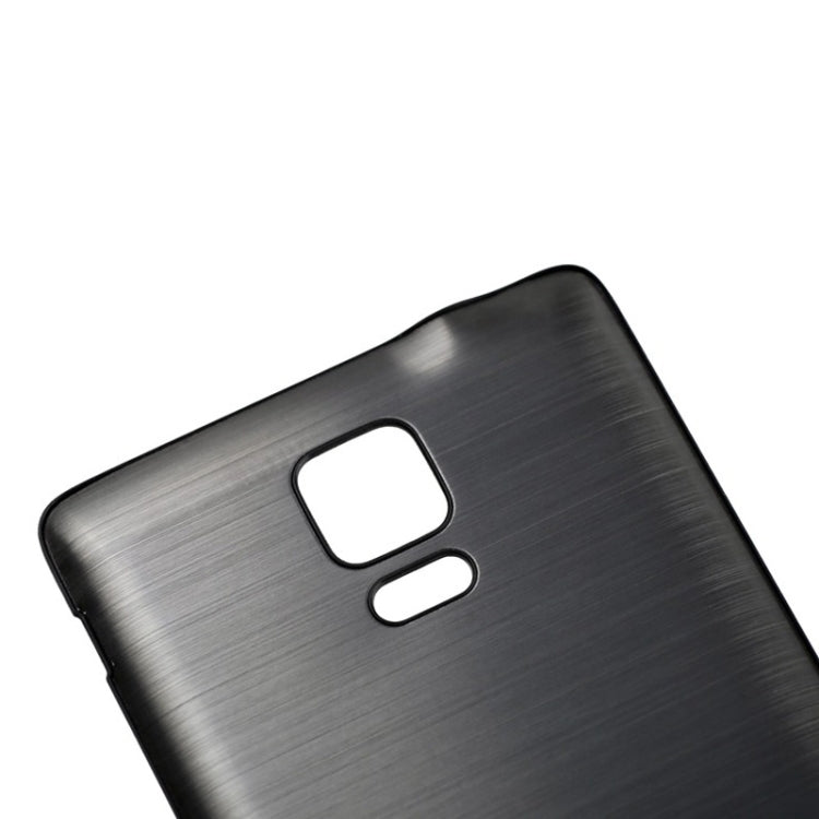 For Galaxy Note 4 Black Edge Brushed Texture Back Cover