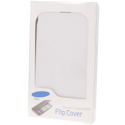 For Galaxy Grand Duos / i9082 / i9080 Original Style  Battery Cover + Flip Leather Case (White)