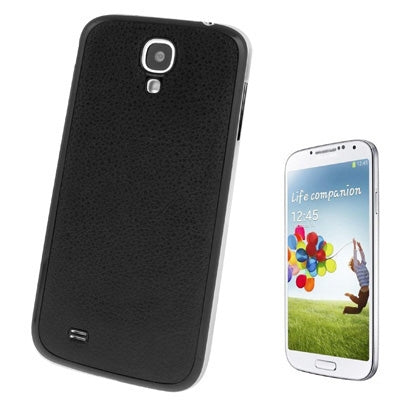 For Galaxy S IV / i9500 Litchi Texture Skin Plastic Material  Battery Cover (Black)