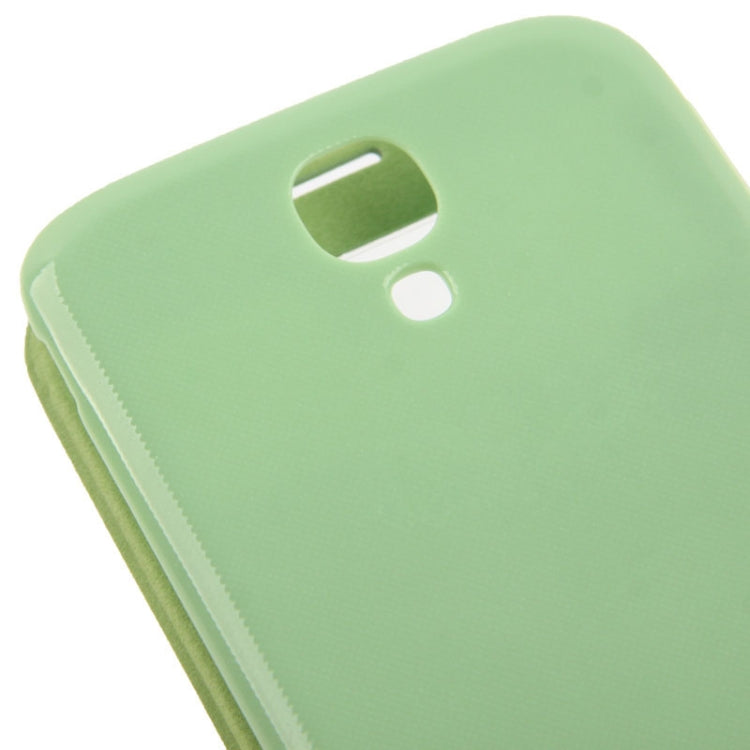 For Galaxy S IV / i9500 Brushed Texture Call Display Flip Leather Case + Plastic  Back Cover