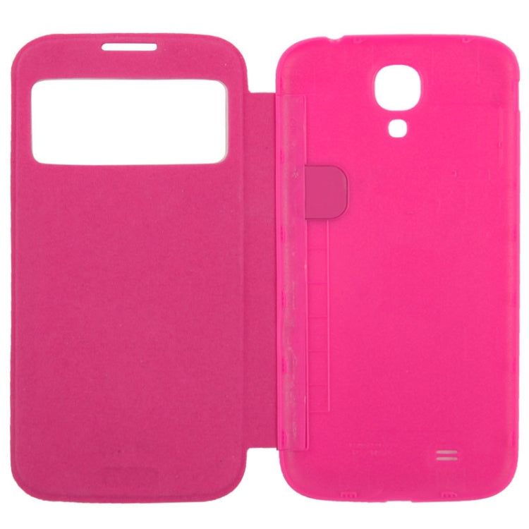 For Galaxy S IV / i9500 Brushed Texture Call Display Flip Leather Case + Plastic  Back Cover