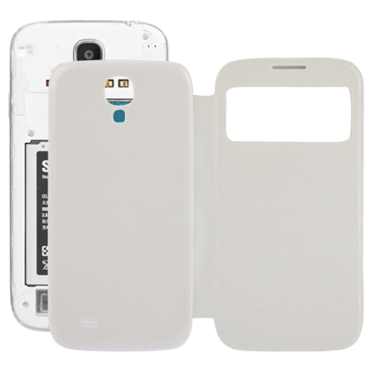 For Galaxy S IV / i9500 Brushed Texture Call Display Flip Leather Case + Plastic  Back Cover