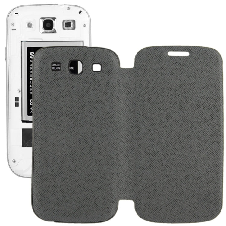 For Galaxy S III / i9300 Cross Texture  Back Cover with Flip Leather Case