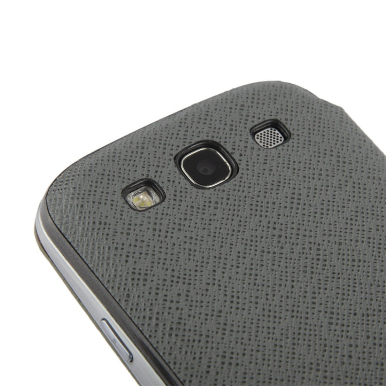 For Galaxy S III / i9300 Cross Texture  Back Cover with Flip Leather Case