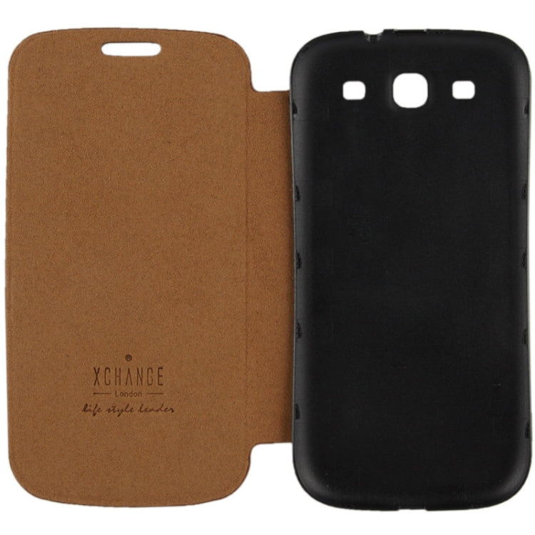 For Galaxy S III / i9300 Cross Texture  Back Cover with Flip Leather Case