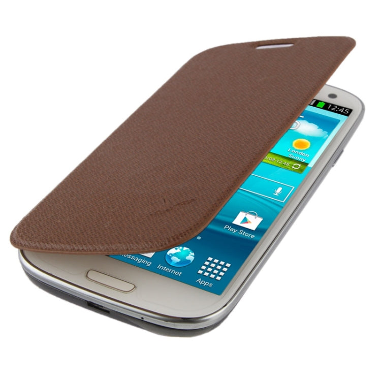 For Galaxy S III / i9300 Cross Texture  Back Cover with Flip Leather Case