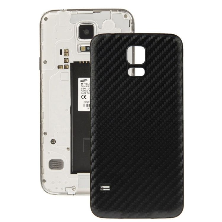 For Galaxy S5 / G900 Carbon Fiber Texture Plating Plastic Material  Back Cover