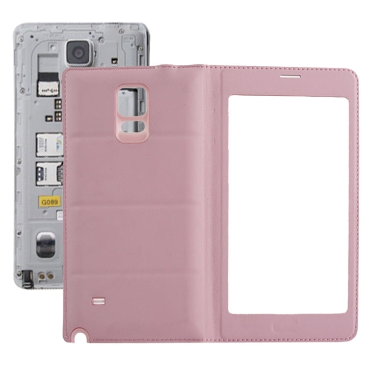 For Galaxy Note 4 Touch Panel Horizontal Flip PU Leather Case and Plastic  Back Cover with Call Display ID