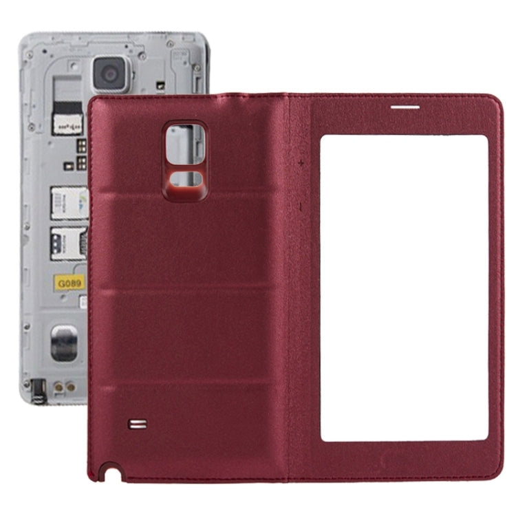 For Galaxy Note 4 Touch Panel Horizontal Flip PU Leather Case and Plastic  Back Cover with Call Display ID