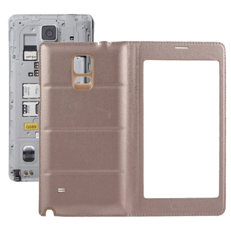 For Galaxy Note 4 Touch Panel Horizontal Flip PU Leather Case and Plastic  Back Cover with Call Display ID