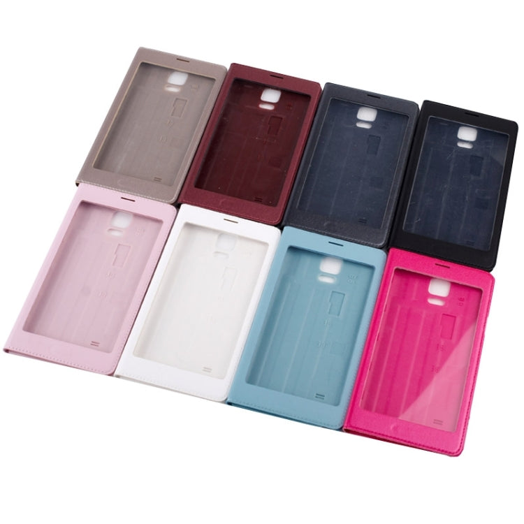 For Galaxy Note 4 Touch Panel Horizontal Flip PU Leather Case and Plastic  Back Cover with Call Display ID