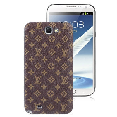 For Galaxy Note II / N7100 Fashion Pattern Style Paste Skin  Plastic Battery Cover (Brown)