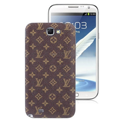 For Galaxy Note II / N7100 Fashion Pattern Style Paste Skin  Plastic Battery Cover (Brown)