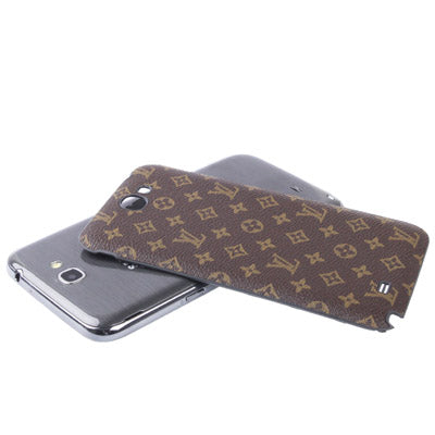For Galaxy Note II / N7100 Fashion Pattern Style Paste Skin  Plastic Battery Cover (Brown)