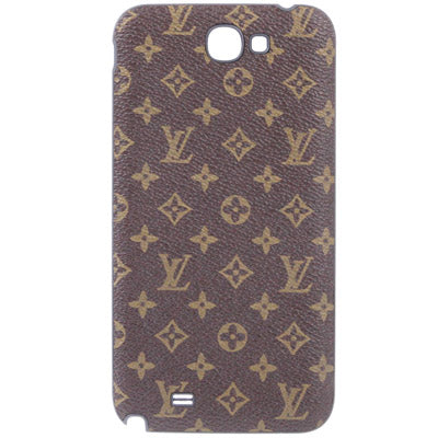 For Galaxy Note II / N7100 Fashion Pattern Style Paste Skin  Plastic Battery Cover (Brown)