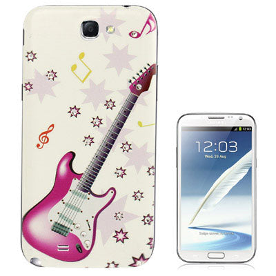 For Galaxy Note II / N7100 Illustration Style Diamond Plastic Material  Back Cover (Guitar Pattern)