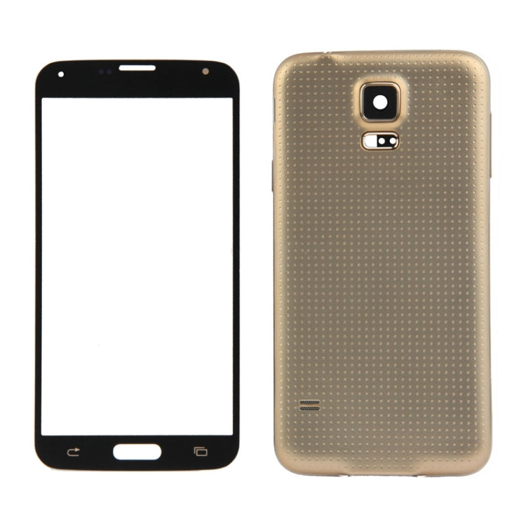 For Galaxy S5 / G900 Front Screen Outer Glass Lens + Full Housing High Quality Plating  Chassis