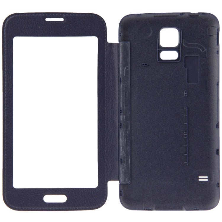 For Galaxy S5 / G900 Transparent Window Design Flip Leather Case  Back Cover with Call Display ID