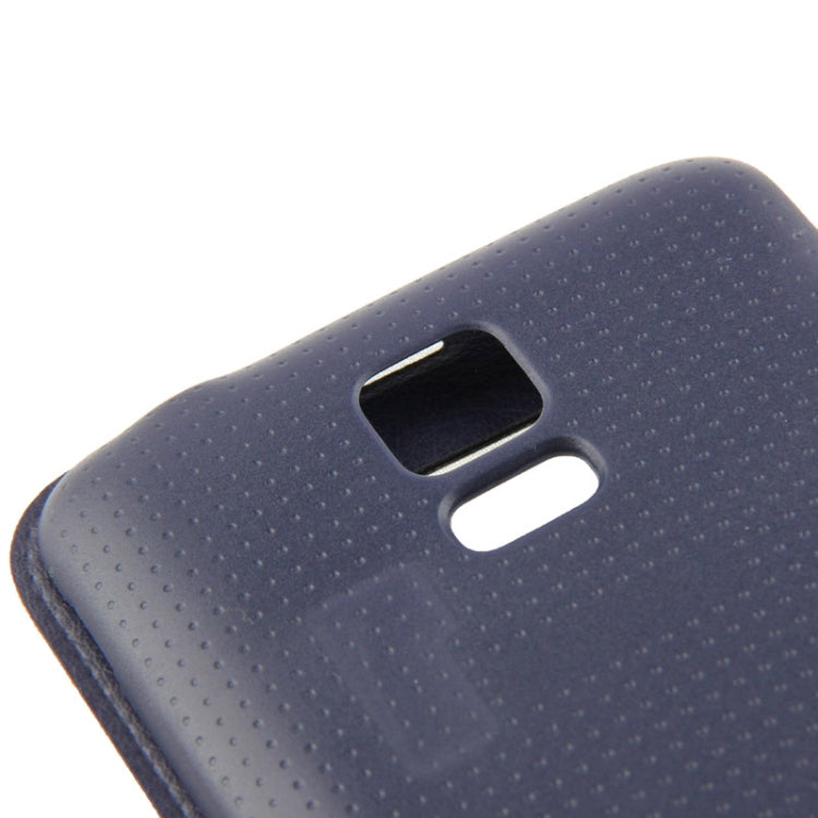 For Galaxy S5 / G900 Transparent Window Design Flip Leather Case  Back Cover with Call Display ID