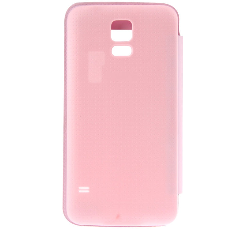 For Galaxy S5 / G900 Transparent Window Design Flip Leather Case  Back Cover with Call Display ID