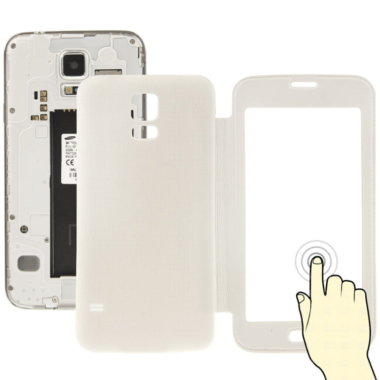 For Galaxy S5 / G900 Transparent Window Design Flip Leather Case  Back Cover with Call Display ID