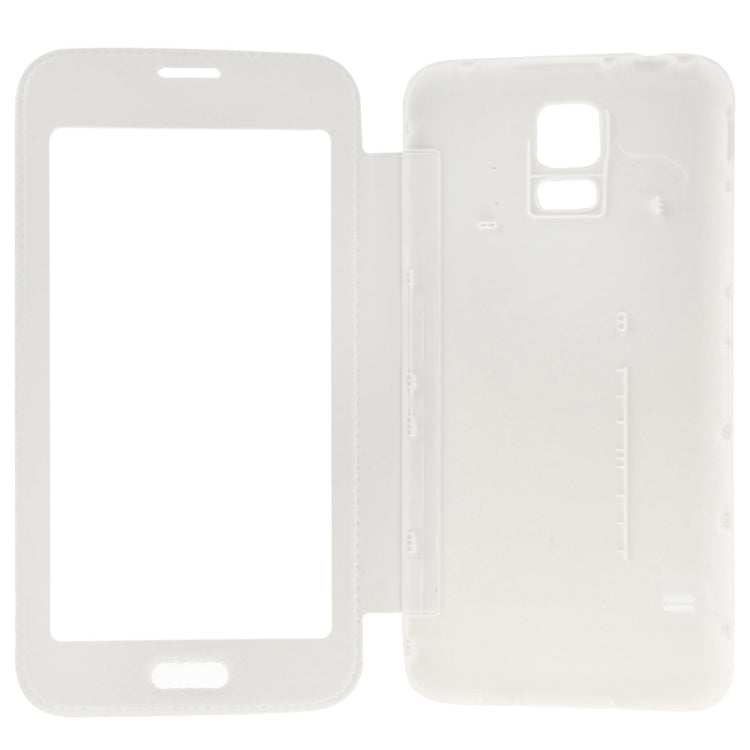 For Galaxy S5 / G900 Transparent Window Design Flip Leather Case  Back Cover with Call Display ID