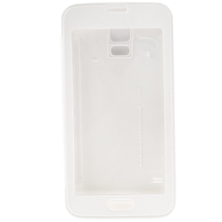 For Galaxy S5 / G900 Transparent Window Design Flip Leather Case  Back Cover with Call Display ID