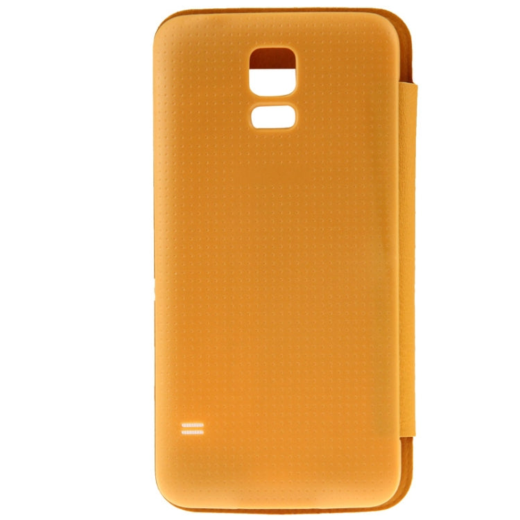 For Galaxy S5 / G900 Transparent Window Design Flip Leather Case  Back Cover with Call Display ID