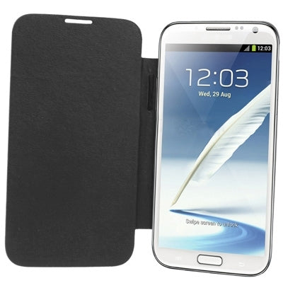 For Galaxy Note II / N7100 Wooden Texture Paste Skin  Battery Cover + Flip Leather Case