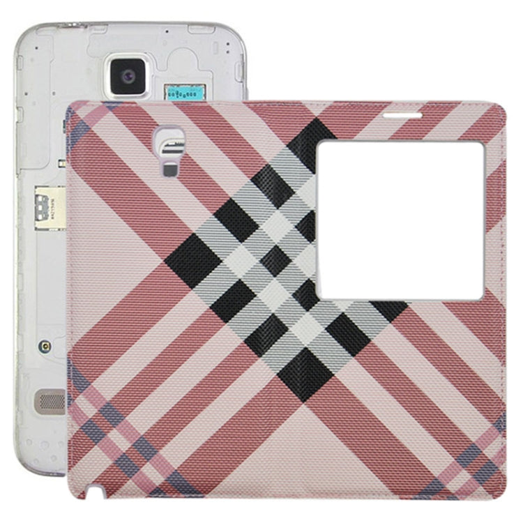 For Galaxy Note 3 Neo / N7505 Plaid Pattern Flip Leather Case + Plastic  Back Cover with Call Display ID