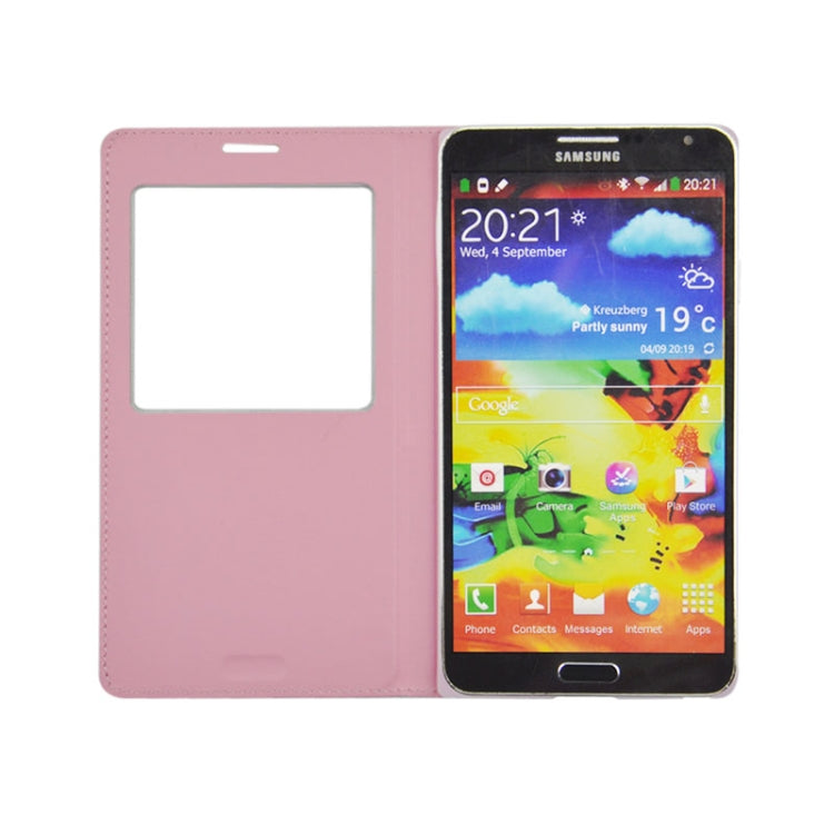 For Galaxy Note 3 Neo / N7505 Plaid Pattern Flip Leather Case + Plastic  Back Cover with Call Display ID