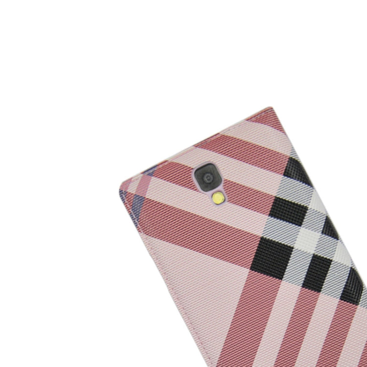 For Galaxy Note 3 Neo / N7505 Plaid Pattern Flip Leather Case + Plastic  Back Cover with Call Display ID