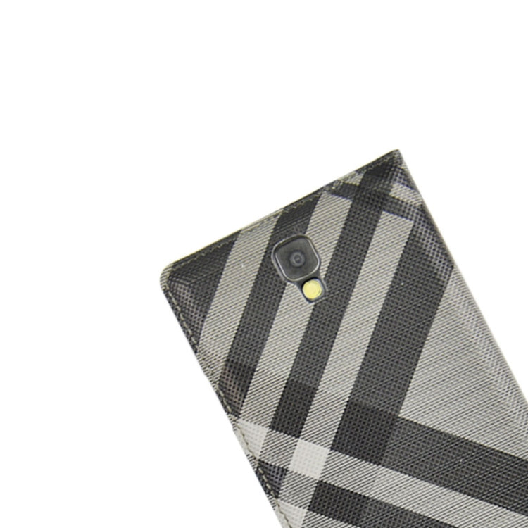 For Galaxy Note 3 Neo / N7505 Plaid Pattern Flip Leather Case + Plastic  Back Cover with Call Display ID