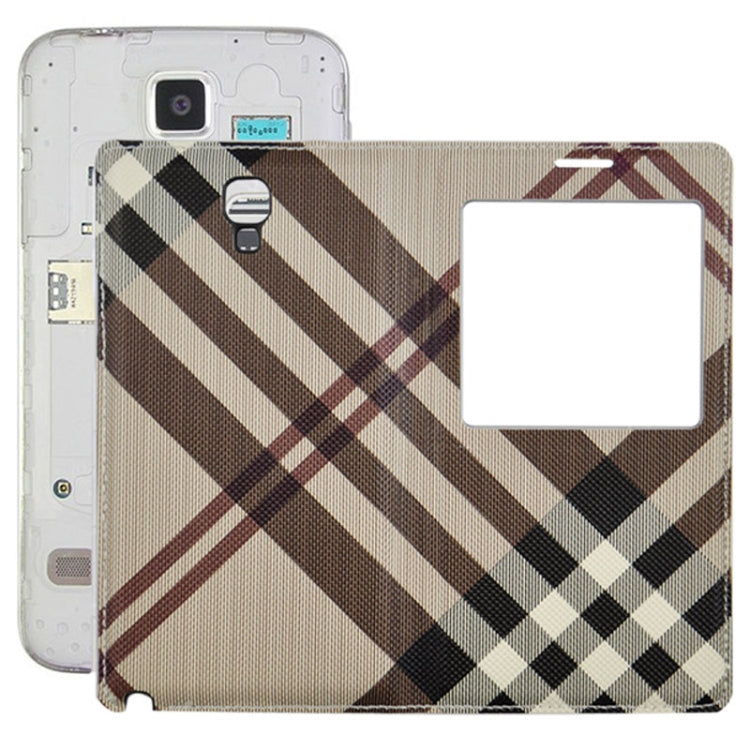 For Galaxy Note 3 Neo / N7505 Plaid Pattern Flip Leather Case + Plastic  Back Cover with Call Display ID