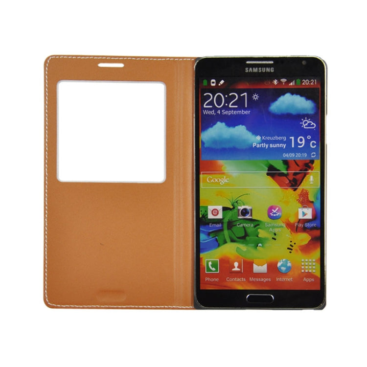 For Galaxy Note 3 Neo / N7505 Plaid Pattern Flip Leather Case + Plastic  Back Cover with Call Display ID