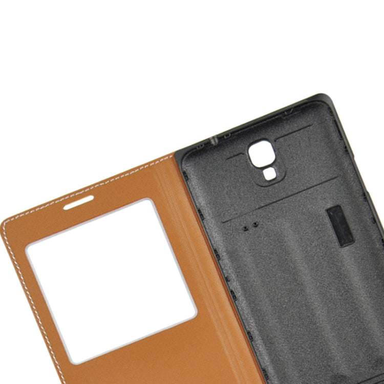 For Galaxy Note 3 Neo / N7505 Plaid Pattern Flip Leather Case + Plastic  Back Cover with Call Display ID