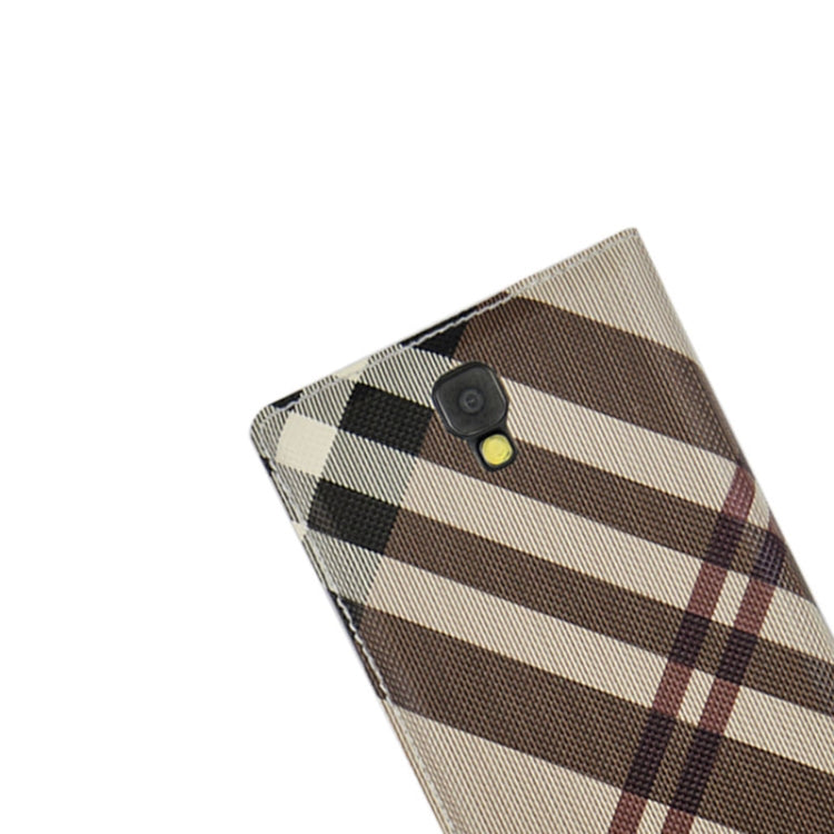 For Galaxy Note 3 Neo / N7505 Plaid Pattern Flip Leather Case + Plastic  Back Cover with Call Display ID