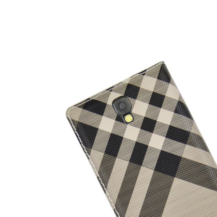 For Galaxy Note 3 Neo / N7505 Plaid Pattern Flip Leather Case + Plastic  Back Cover with Call Display ID