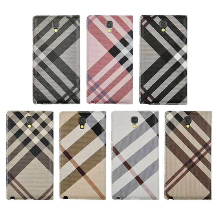 For Galaxy Note 3 Neo / N7505 Plaid Pattern Flip Leather Case + Plastic  Back Cover with Call Display ID