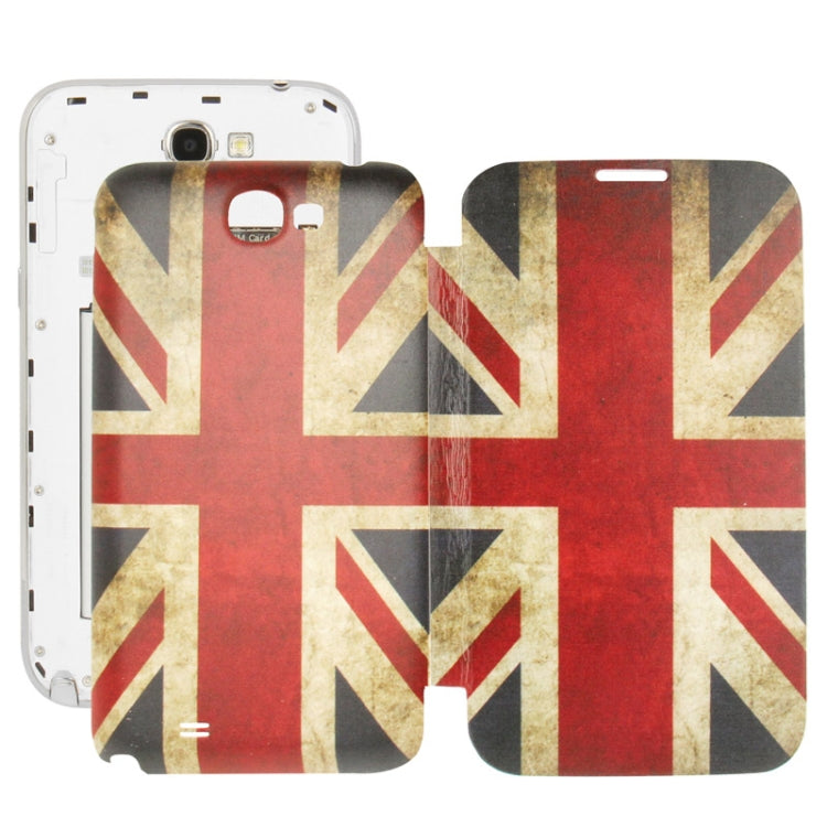 For Galaxy Note II / N7100 Retro British Flag Pattern  Back Cover with Flip Leather Case